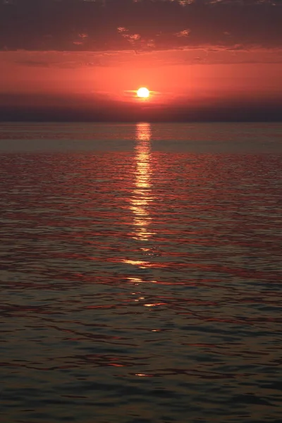 Σάνσετ Μυκόνου Ηλιοβασίλεμα Στα Ανοικτά Των Ακτών Του Ελληνικού Νησιού — Φωτογραφία Αρχείου