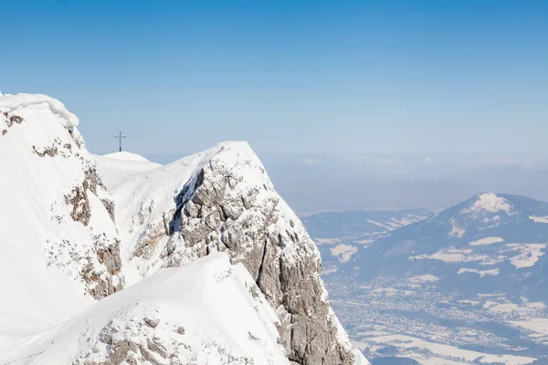 Untersberggipfel Blick Über Den Gipfel Des Untersbergs Österreich Richtung Eines — Stockfoto