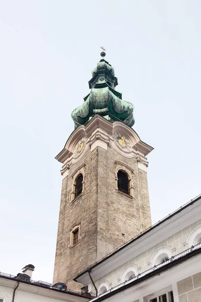 View Bell Tower Peters Abbey Salzburg Austria Abbey Salzburg Old — Stock Photo, Image