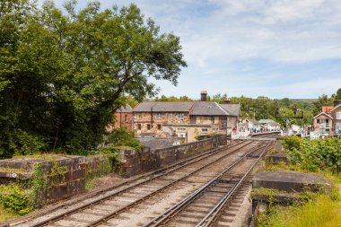 Grosmont İstasyonu manzaralı, İngiltere 'nin Kuzey Yorkshire Moors Demiryolu..
