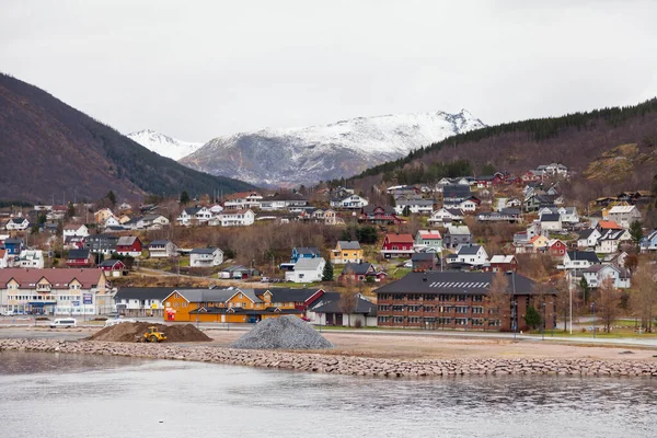 Norveç Teki Ornes Rıhtımı Ornes Kuzey Norveç Nordland Ilçesine Bağlı — Stok fotoğraf