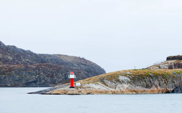 Point Lighthouse Porta Entrada Para Porto Bodo Noruega — Fotografia de Stock
