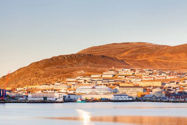 Pohled Nábřeží Hammerfestu Hammerfest Město Ostrově Kvaloya Norsko — Stock fotografie