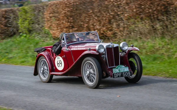 Bir 1936 Tourer Cumbria Ngiltere Deki Southwaite Hill Tırmanır Araba — Stok fotoğraf