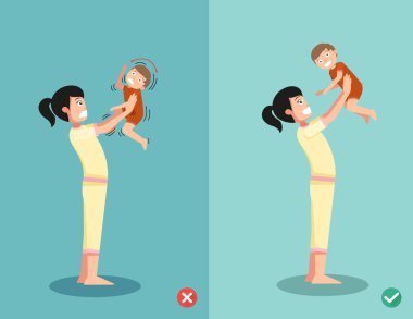 Hiç bir bebek, bab ile oynamak için doğru ve yanlış yolları sallamak