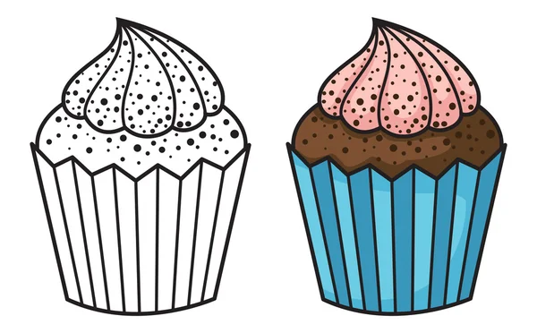 Ilustración de cupcake vector aislado — Vector de stock
