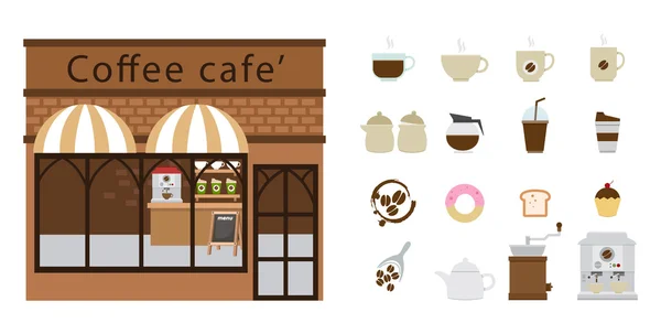 咖啡餐厅和咖啡图标矢量 — 图库矢量图片