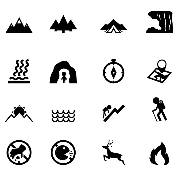 Bos camping pictogram — Stockvector