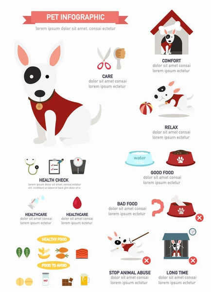 Perro infografía, vector — Vector de stock