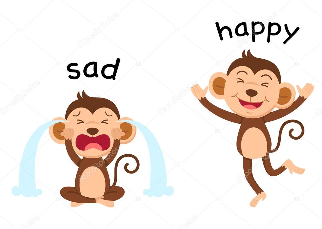 Opposite words sad and happy vector Stock Vector by ©jehsomwang ...