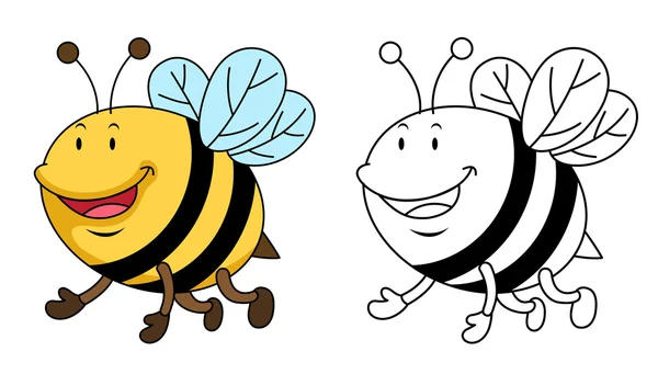 Ilustracja książki edukacyjne kolorowanki-Bee — Wektor stockowy