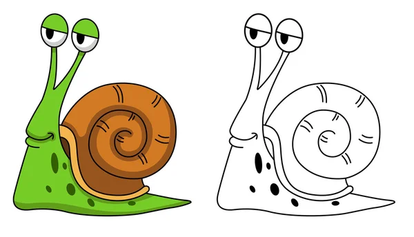 Illustration de coloriage éducatif livre-escargot — Image vectorielle