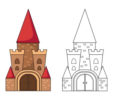 Eğitici bir oyun illüstrasyon çocuklar ve boyama kitabı-döküm için