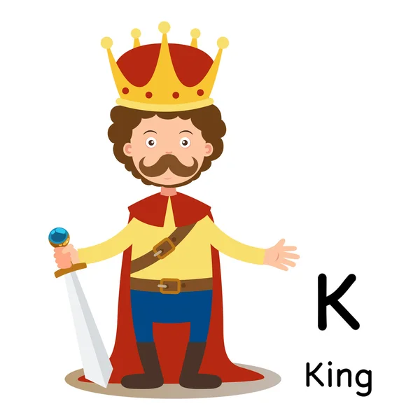 Alphabet Letter K-king,vector — Stock Vector