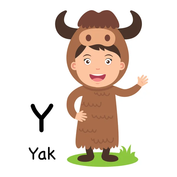 Alfabet litery Y-yak, wektor — Wektor stockowy