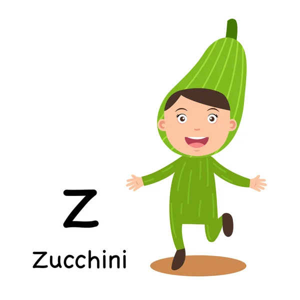 Letra del alfabeto Z-zucchini, vector — Archivo Imágenes Vectoriales