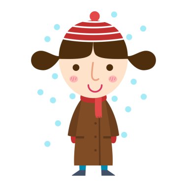 genç kız bir ceket vektör