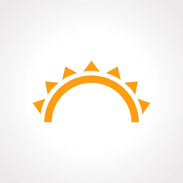 Sonnenuntergang und Meereswellen-Symbol — Stockvektor