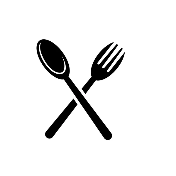 Tenedor y cuchara icono — Vector de stock