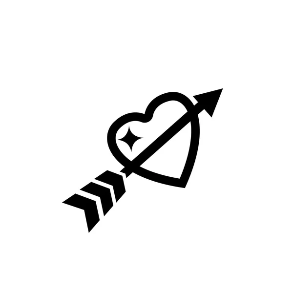 Liefde hart met pijlpictogram — Stockvector