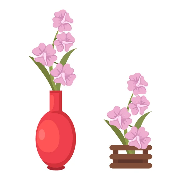 Flowers in vase vector — Stock Vector