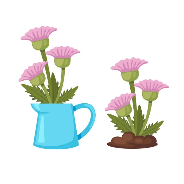 Flores en florero vector — Vector de stock