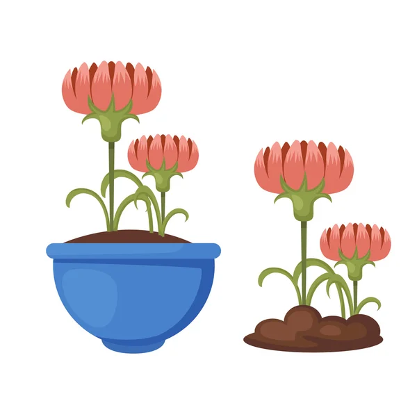 Flores em vaso vector — Vetor de Stock