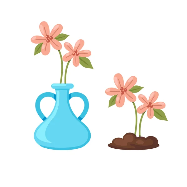 Flores em vaso vector — Vetor de Stock