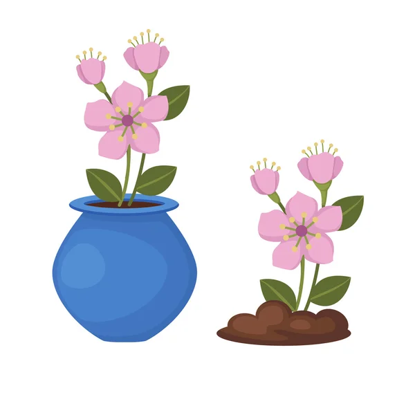 Flores em vaso vector — Vetor de Stock