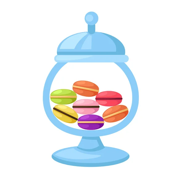 Macarons σε ένα γυάλινο βάζο — Διανυσματικό Αρχείο