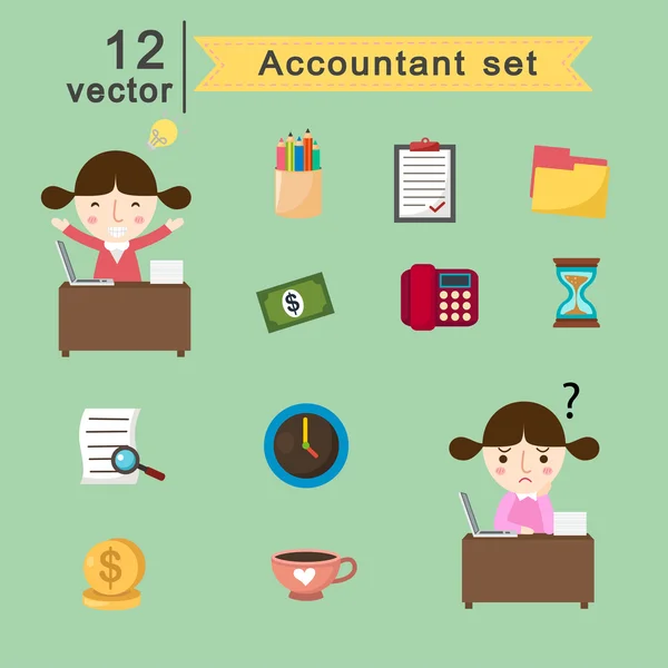 Accountant set.vector illustration — Stock Vector