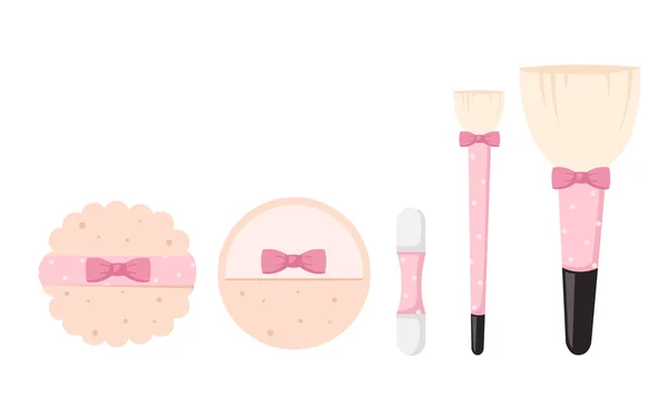 Borstels voor make-up geïsoleerd illustratie — Stockvector