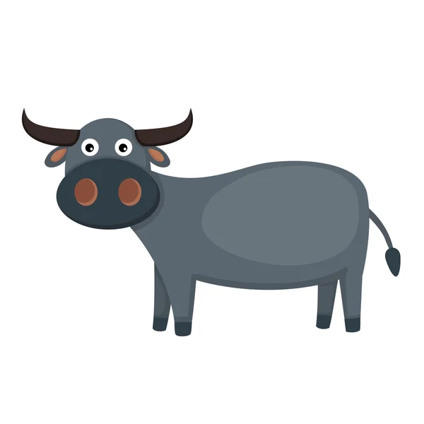 Illustration of isolated buffalo on white background — Stock Vector