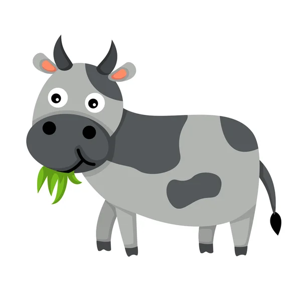 Illustration of isolated cow on white background — Stock Vector