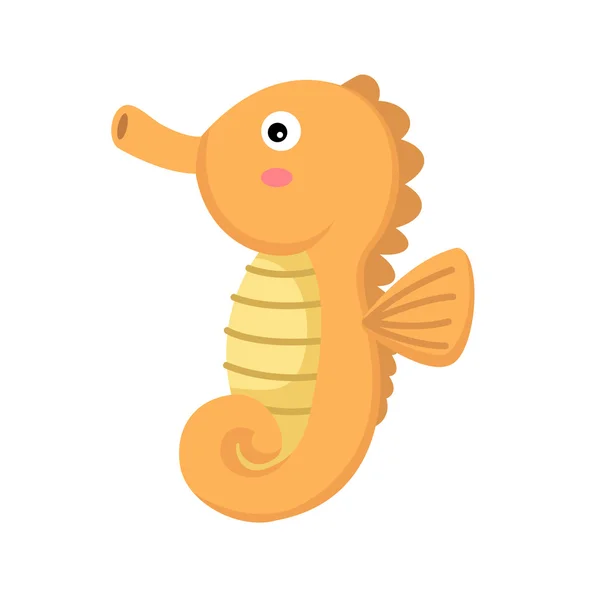 Illustratie van geïsoleerde seahorse op witte achtergrond — Stockvector