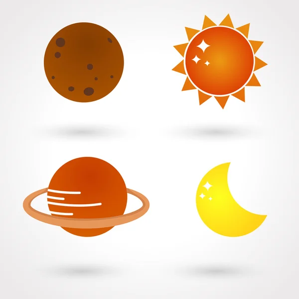 Solar system icons — Stock Vector