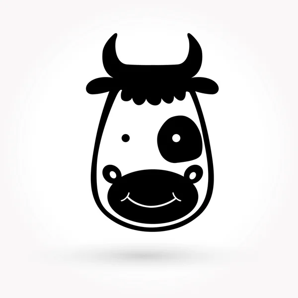 Ícone do vetor de vaca e ilustração animal — Vetor de Stock