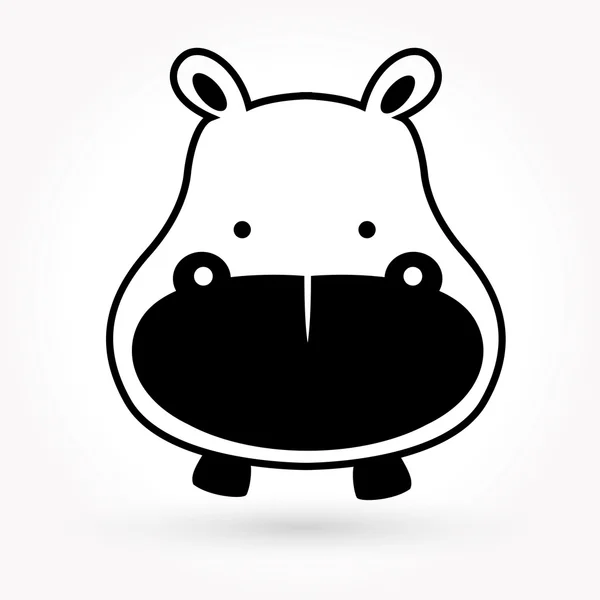 Icône vectorielle hippopotame et animal — Image vectorielle