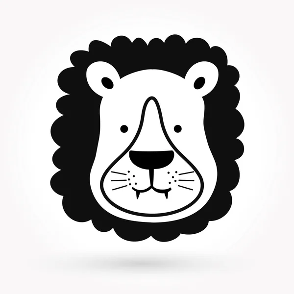 Lion vektor ikonen och djur — Stock vektor