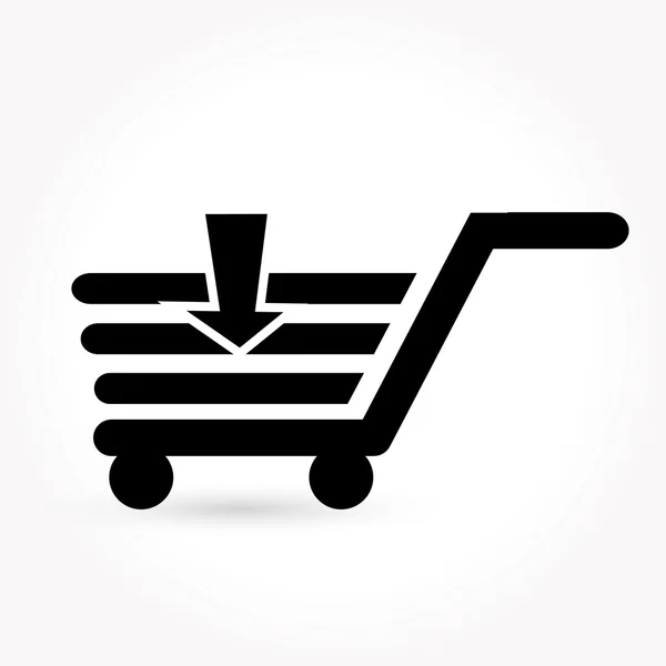 Nero semplice icona dello shopping — Vettoriale Stock