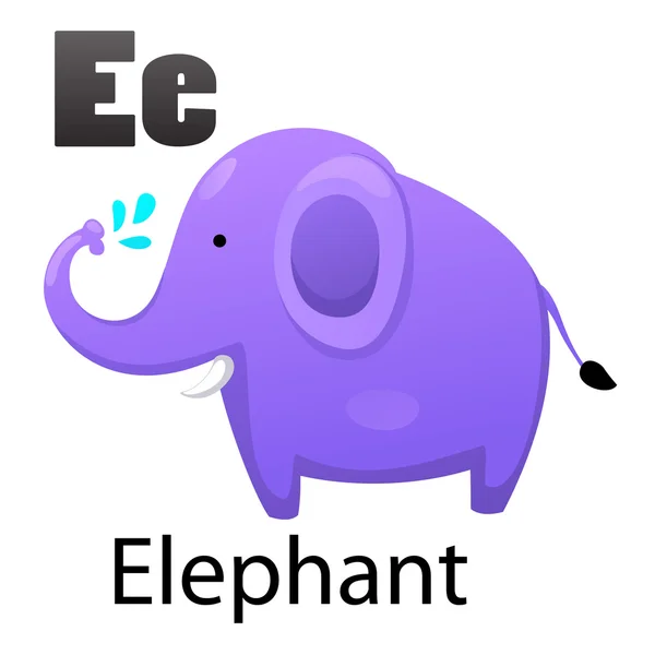 Abeceda písmeno E-slon — Stockový vektor