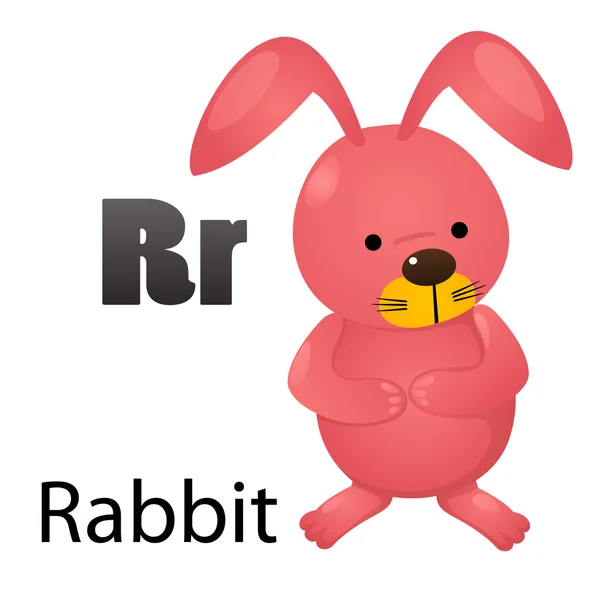 Letra del alfabeto R-Rabbit — Vector de stock