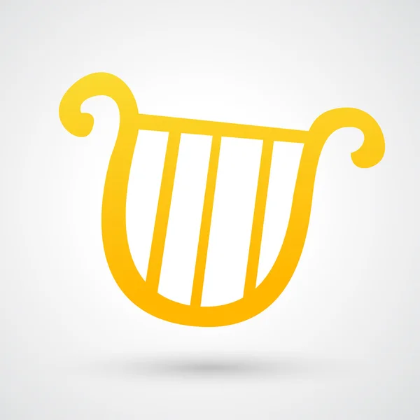 Gold lyre icon — Stock Vector