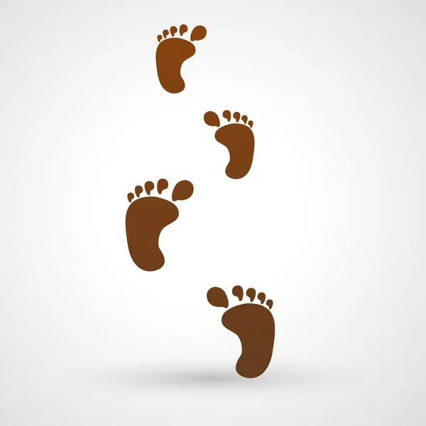 Foten fotspår ikonen — Stock vektor