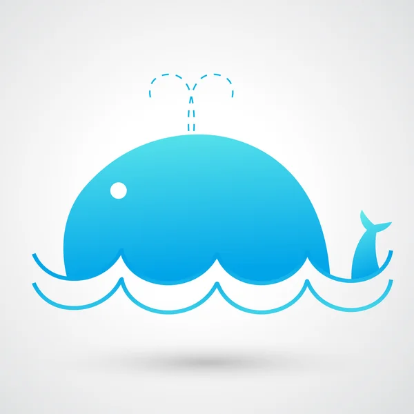 Whale ikonen vektor — Stock vektor