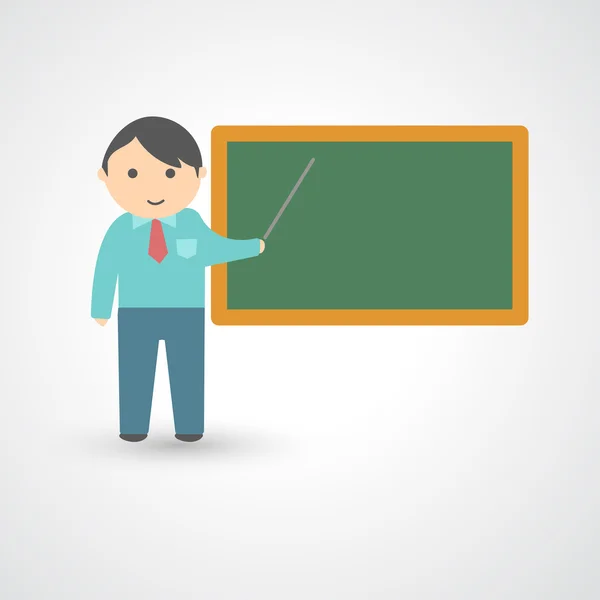 Profesor con icono de pizarra — Vector de stock