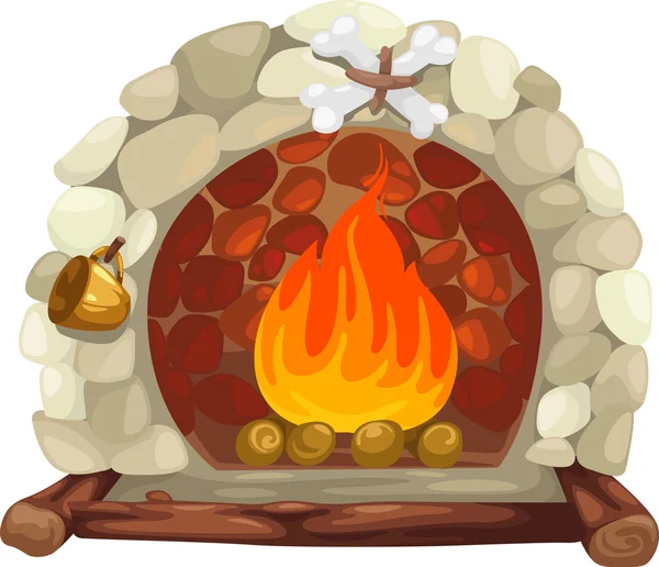 Fireplace vector on white background — Stock Vector