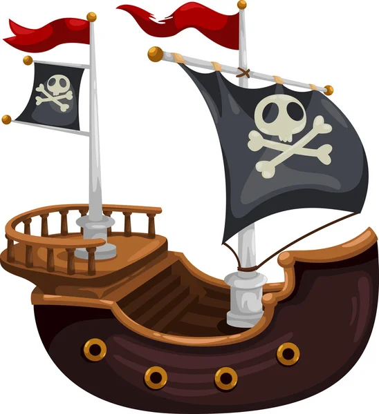 Vector de barco pirata — Vector de stock