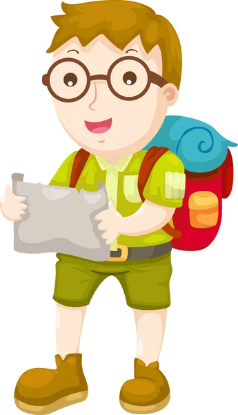 Kid wandelen vector — Stockvector