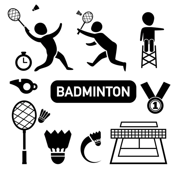 Icône de badminton isolé — Image vectorielle